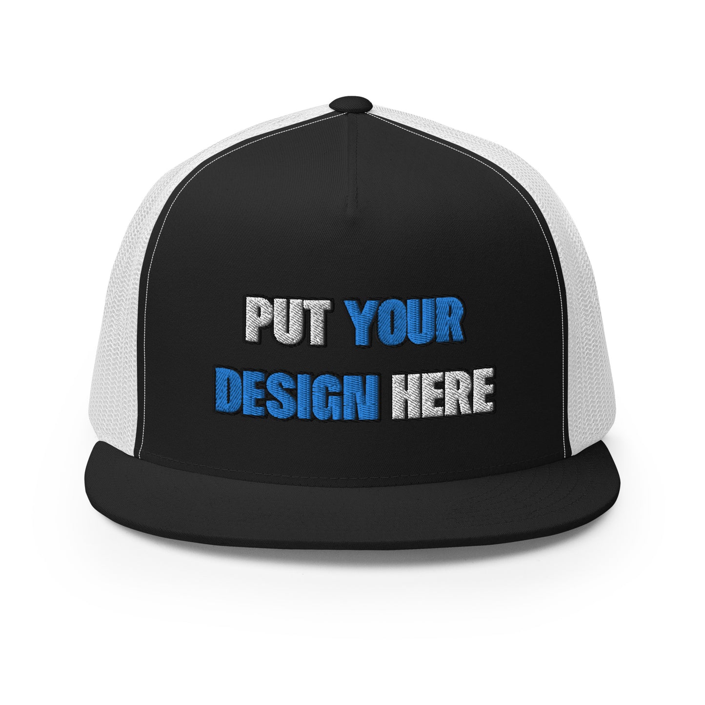 Yupoong 6006 Five Panel Trucker Cap - put your design here | standard color - Flat Embroidery