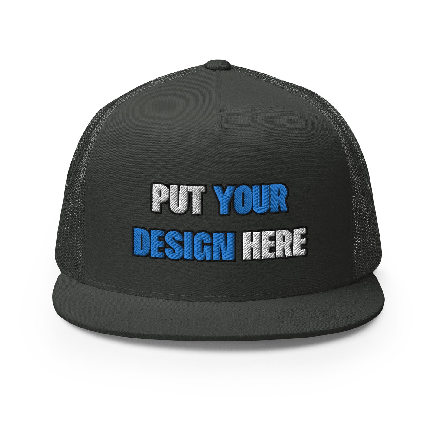 Yupoong 6006 Five Panel Trucker Cap - put your design here | standard color - Flat Embroidery