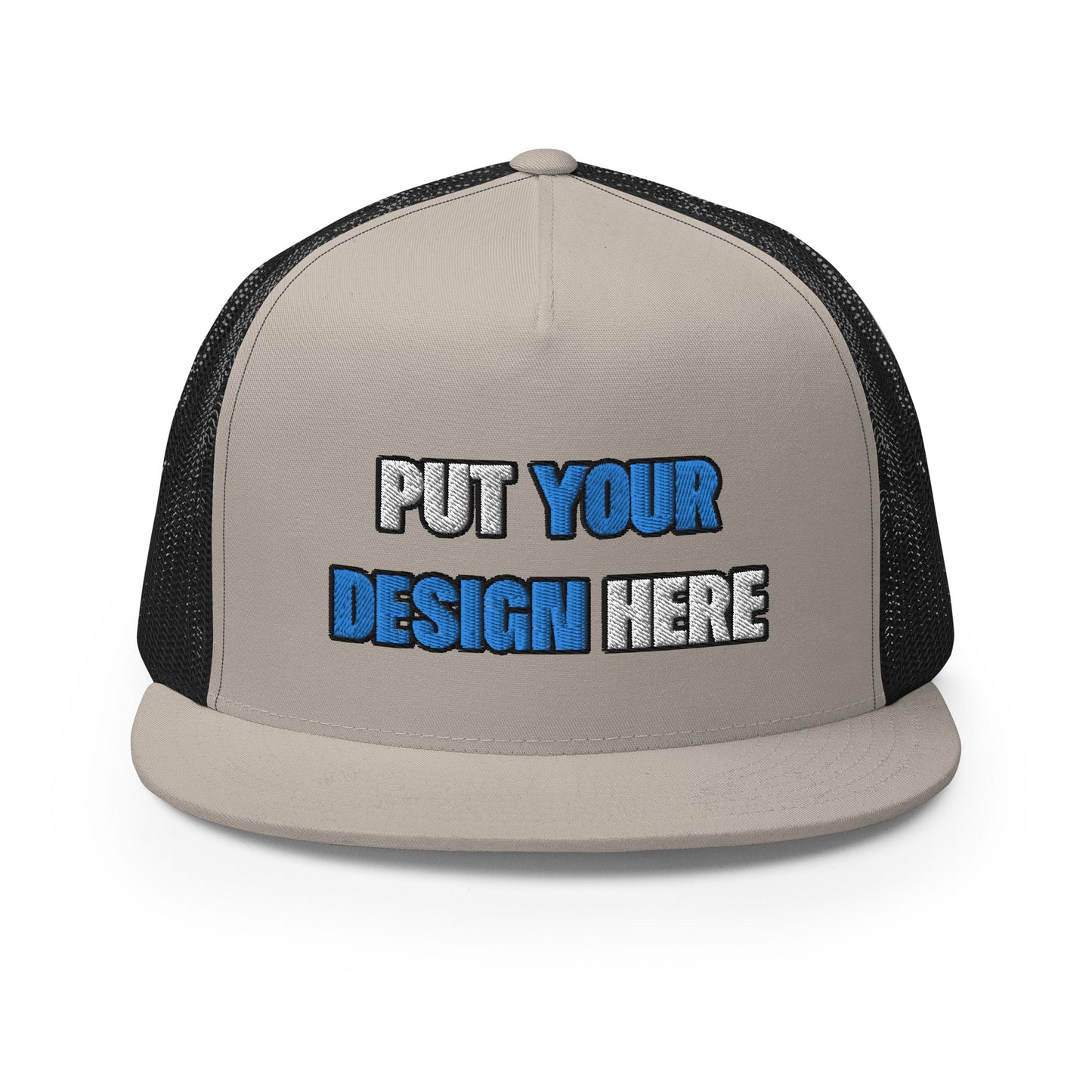 Yupoong 6006 Five Panel Trucker Cap - put your design here | standard color - Flat Embroidery