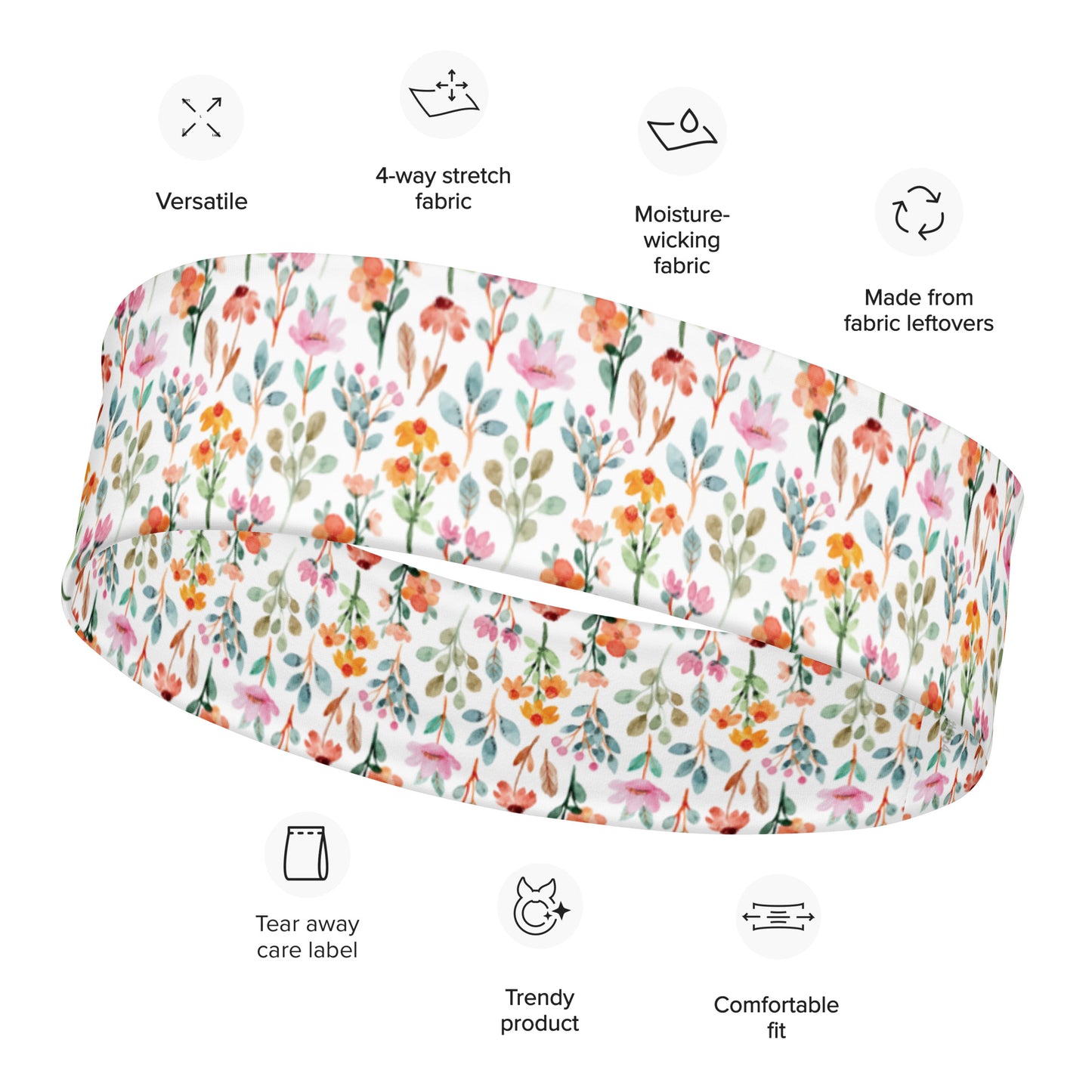 Headband - flower pattern - print on demand