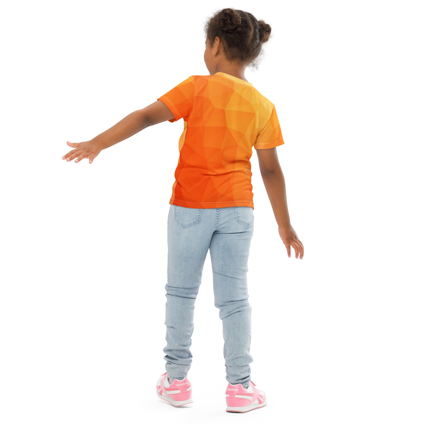 Kids crew neck t-shirt - orange pattern - print on demand