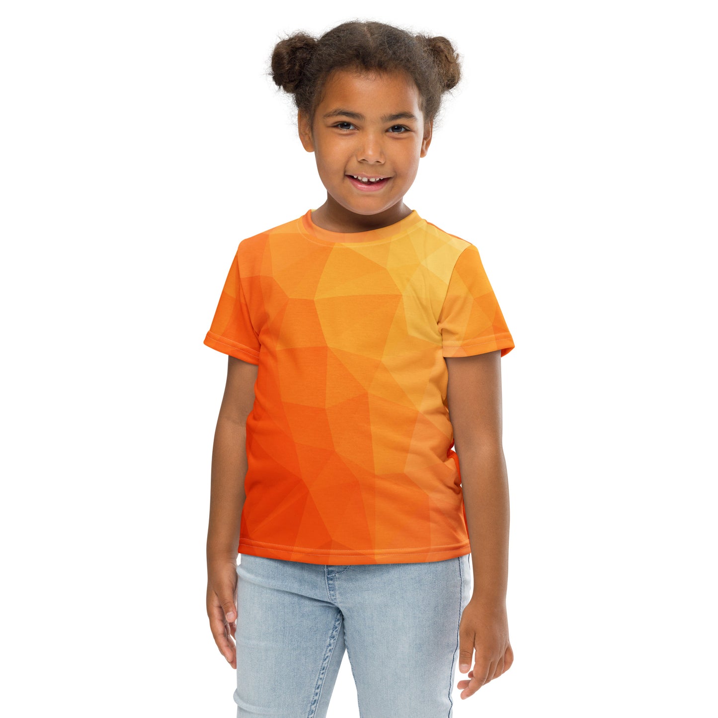 Kids crew neck t-shirt - orange pattern - print on demand