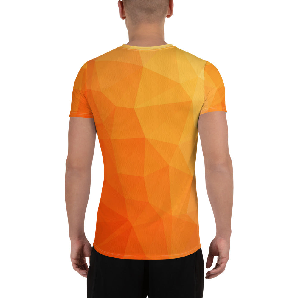 All-Over Print Men's Athletic T-shirt - yellow oramge pattern - print on demand