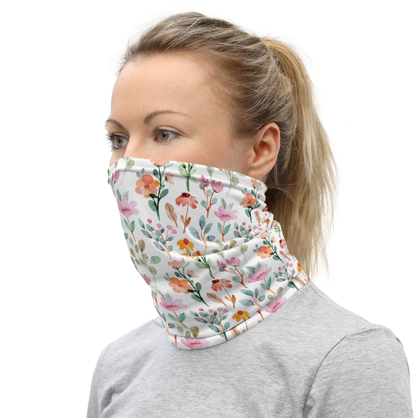 Neck Gaiter - FLOWER PATTERN - PRINT ON DEMAND