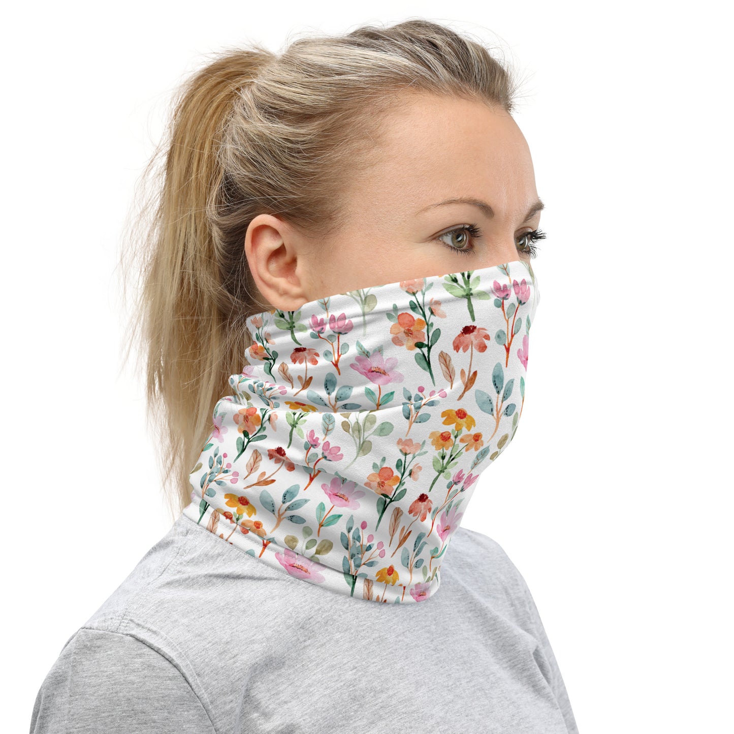 Neck Gaiter - FLOWER PATTERN - PRINT ON DEMAND