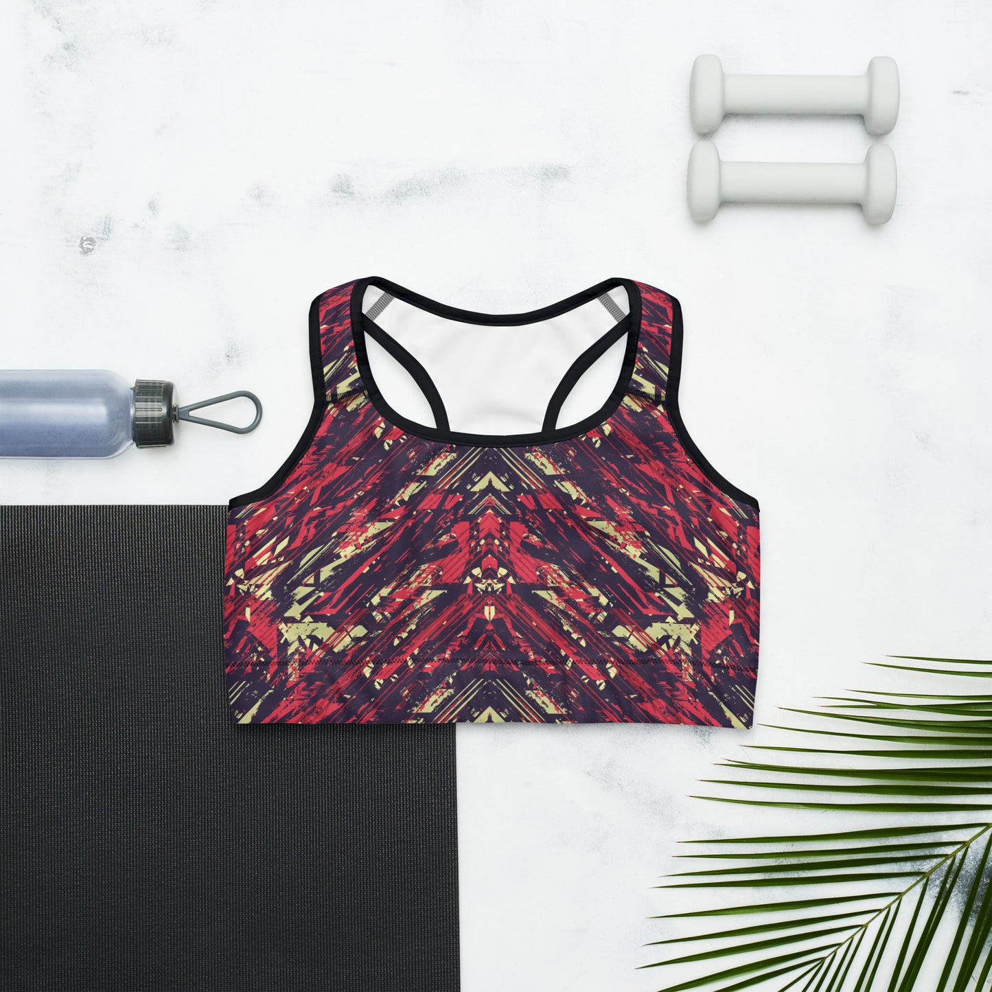 Sports bra - abstract background with sprot pattern - print on demand