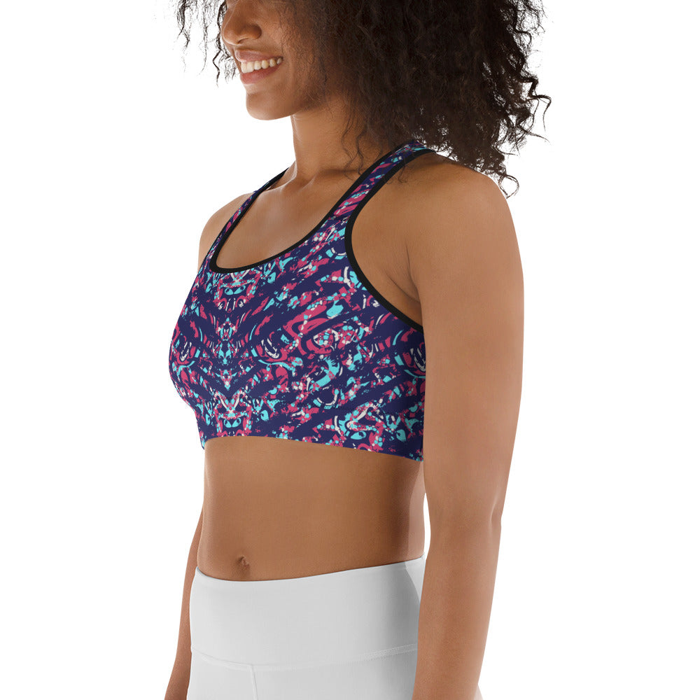 Sports bra - abstract background with sprot pattern - print on demand