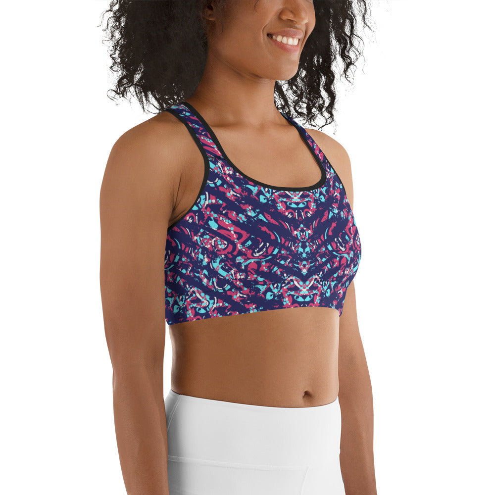 Sports bra - abstract background with sprot pattern - print on demand