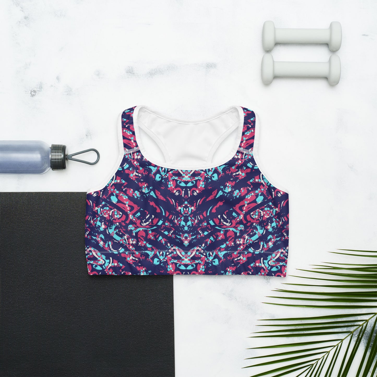 Sports bra - abstract background with sprot pattern - print on demand