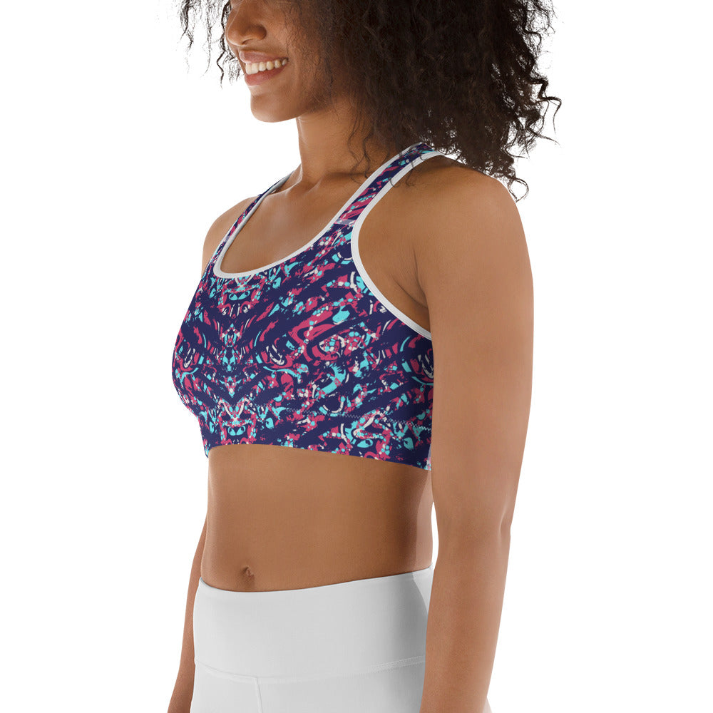 Sports bra - abstract background with sprot pattern - print on demand