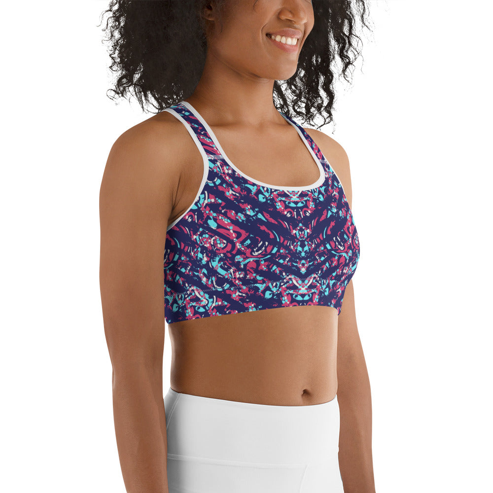 Sports bra - abstract background with sprot pattern - print on demand