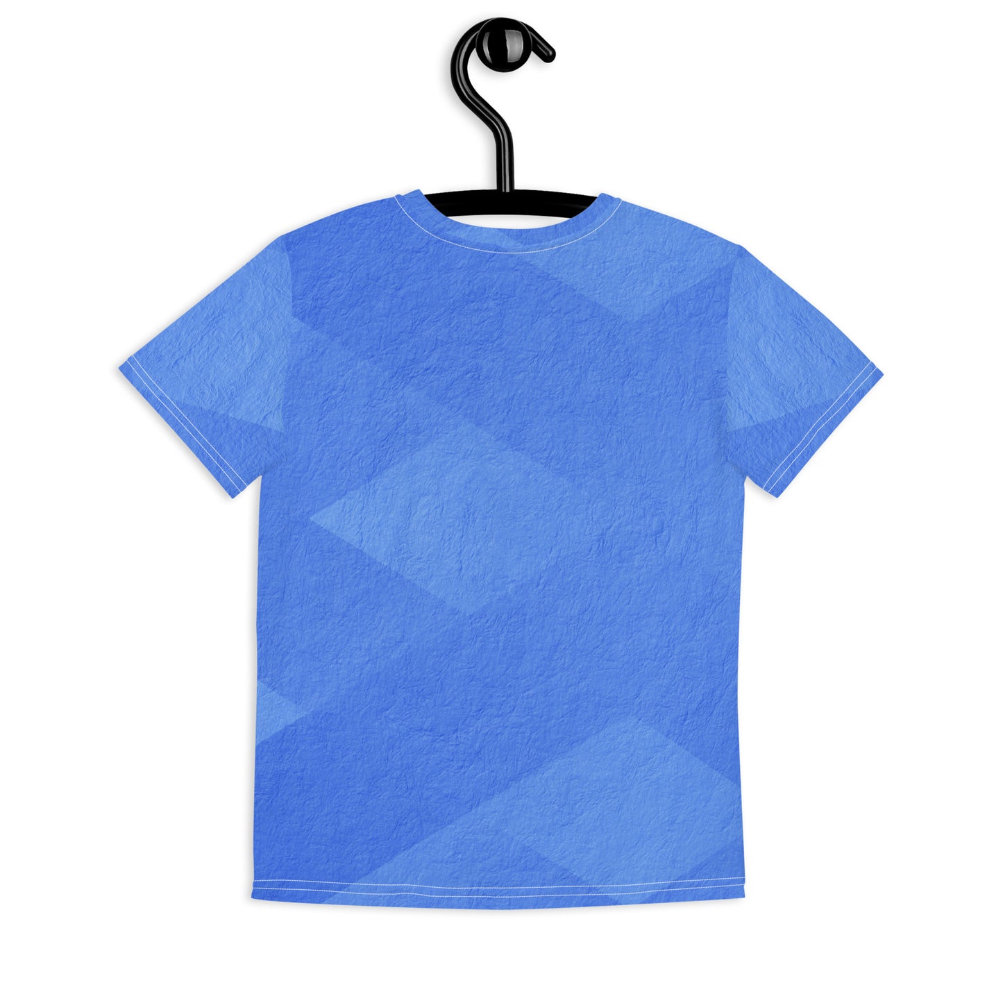 Youth crew neck t-shirt  - blue pattern - print on demand