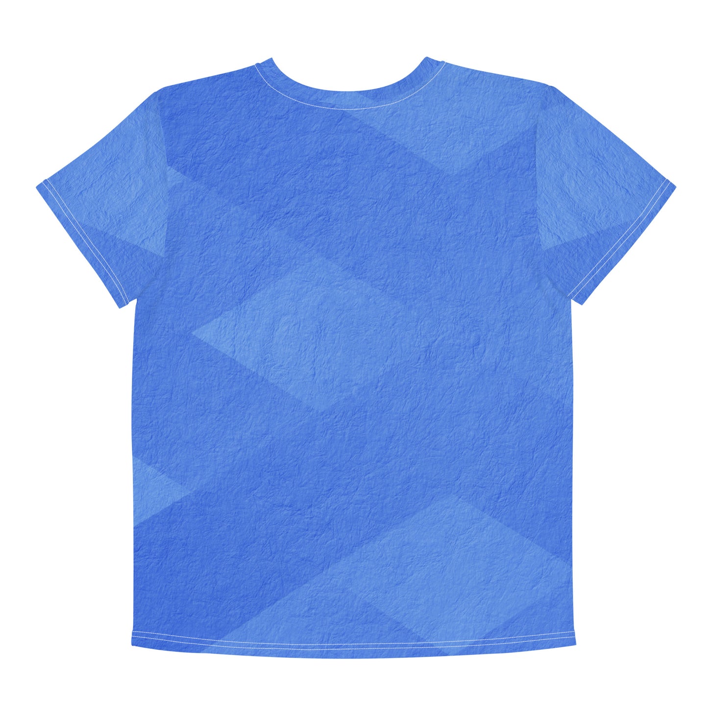 Youth crew neck t-shirt  - blue pattern - print on demand