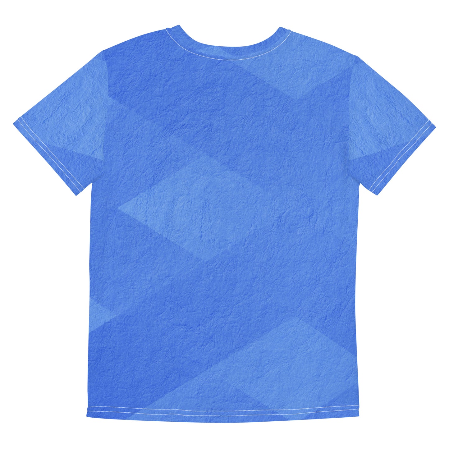 Youth crew neck t-shirt  - blue pattern - print on demand