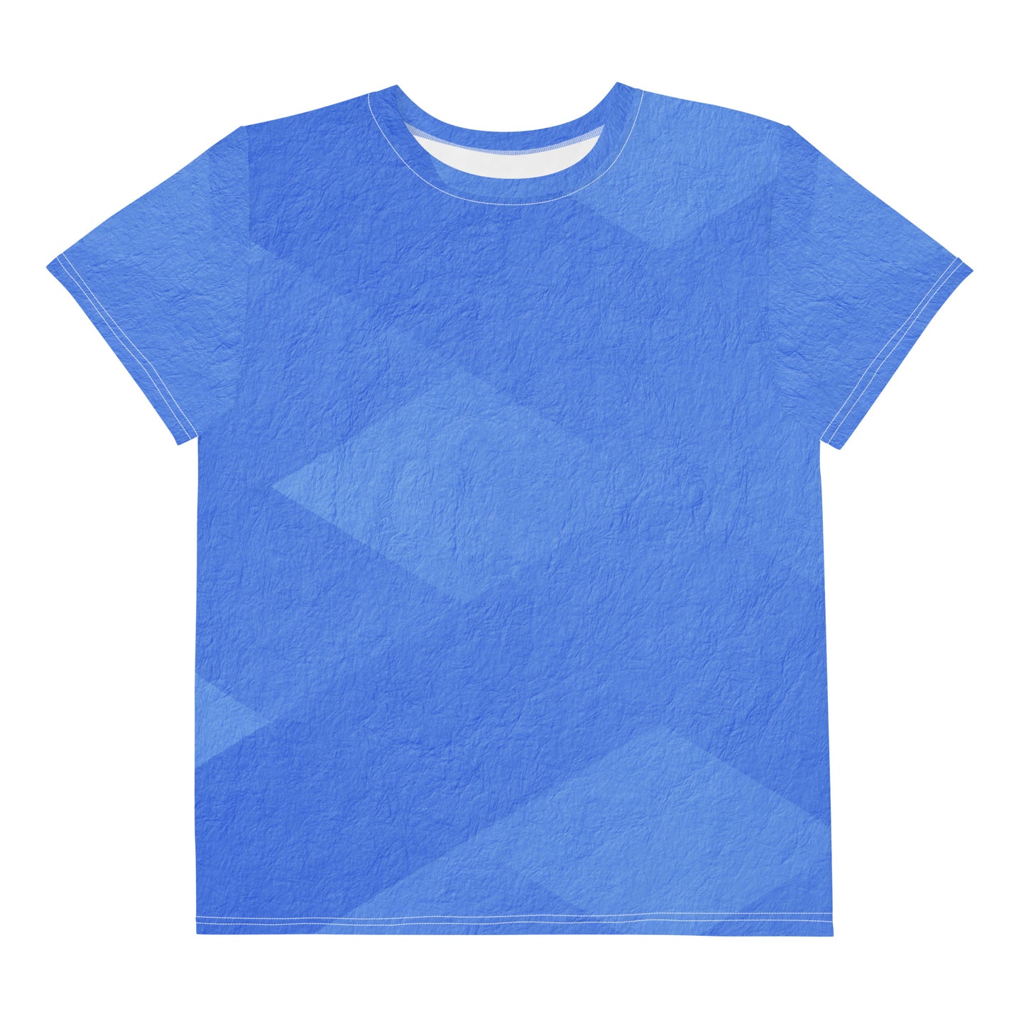 Youth crew neck t-shirt  - blue pattern - print on demand