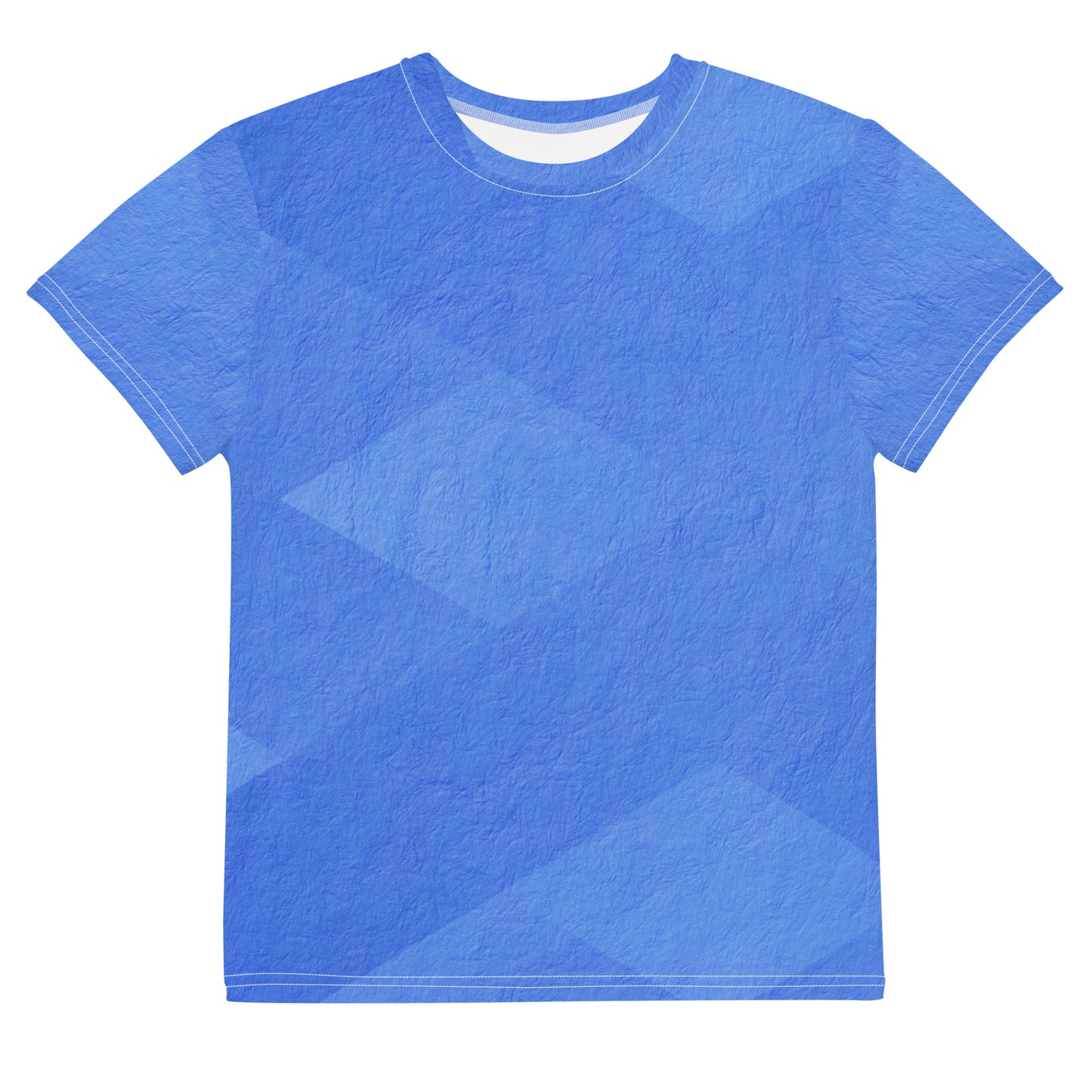 Youth crew neck t-shirt  - blue pattern - print on demand