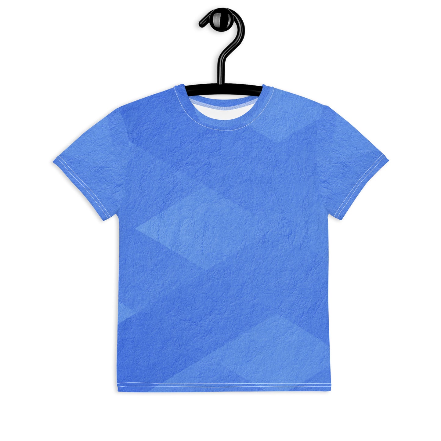 Youth crew neck t-shirt  - blue pattern - print on demand