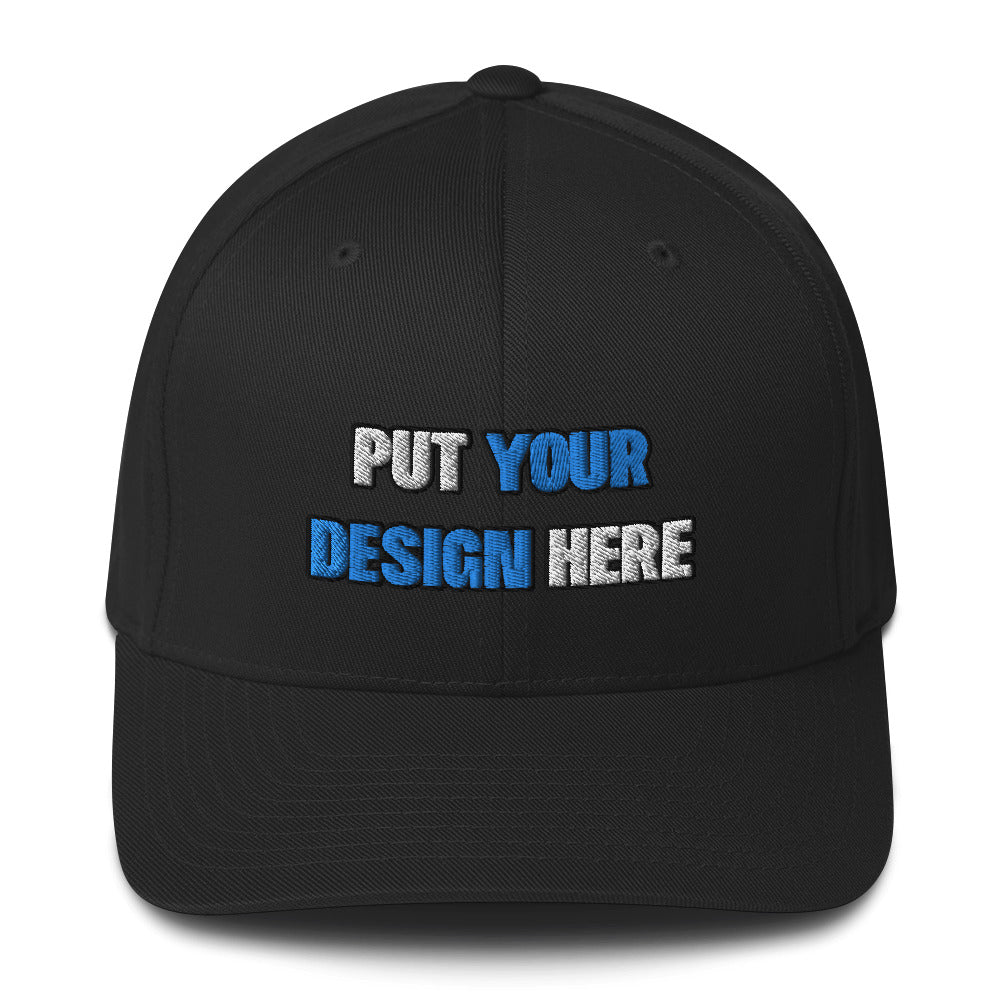 Closed-Back Structured Cap | Flexfit 6277 - put your design here | standard color - Flat Embroidery