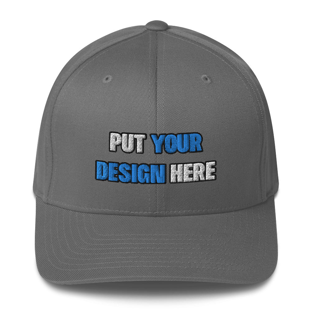 Closed-Back Structured Cap | Flexfit 6277 - put your design here | standard color - Flat Embroidery