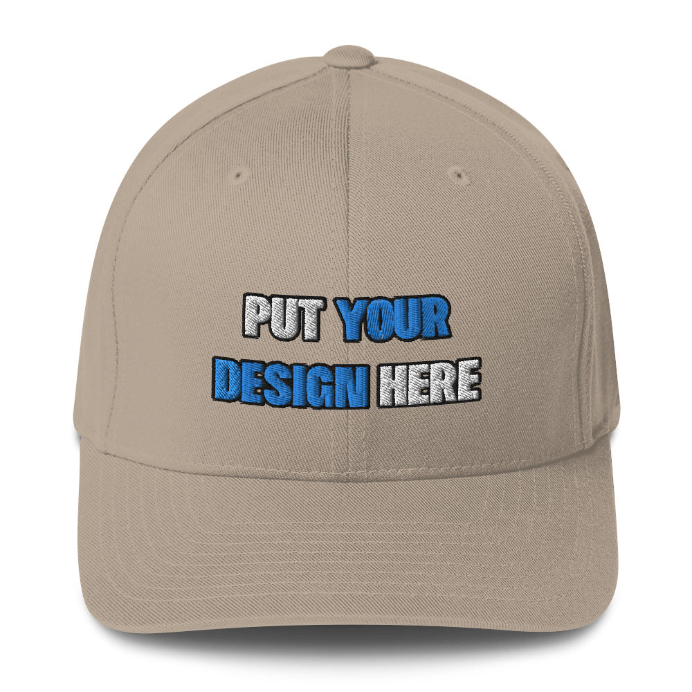 Closed-Back Structured Cap | Flexfit 6277 - put your design here | standard color - Flat Embroidery