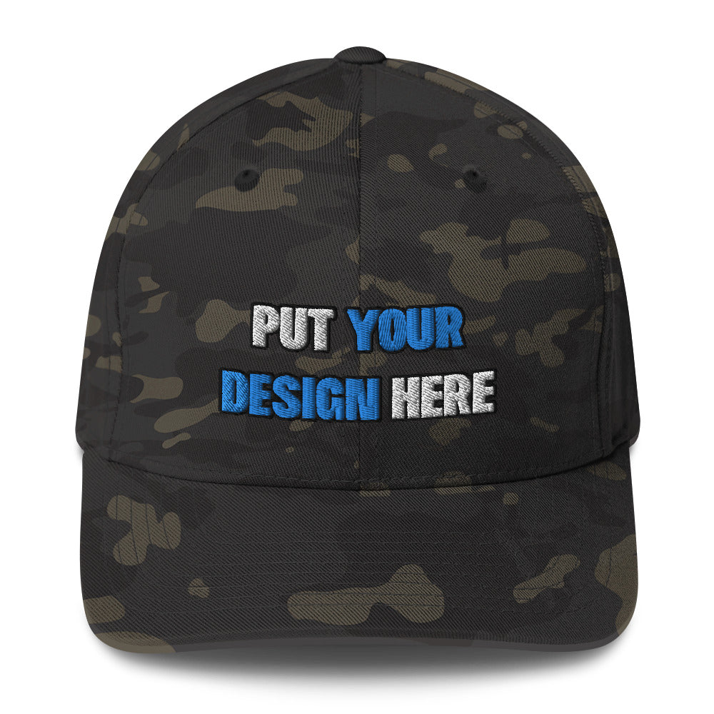 Closed-Back Structured Cap | Flexfit 6277 - put your design here | standard color - Flat Embroidery