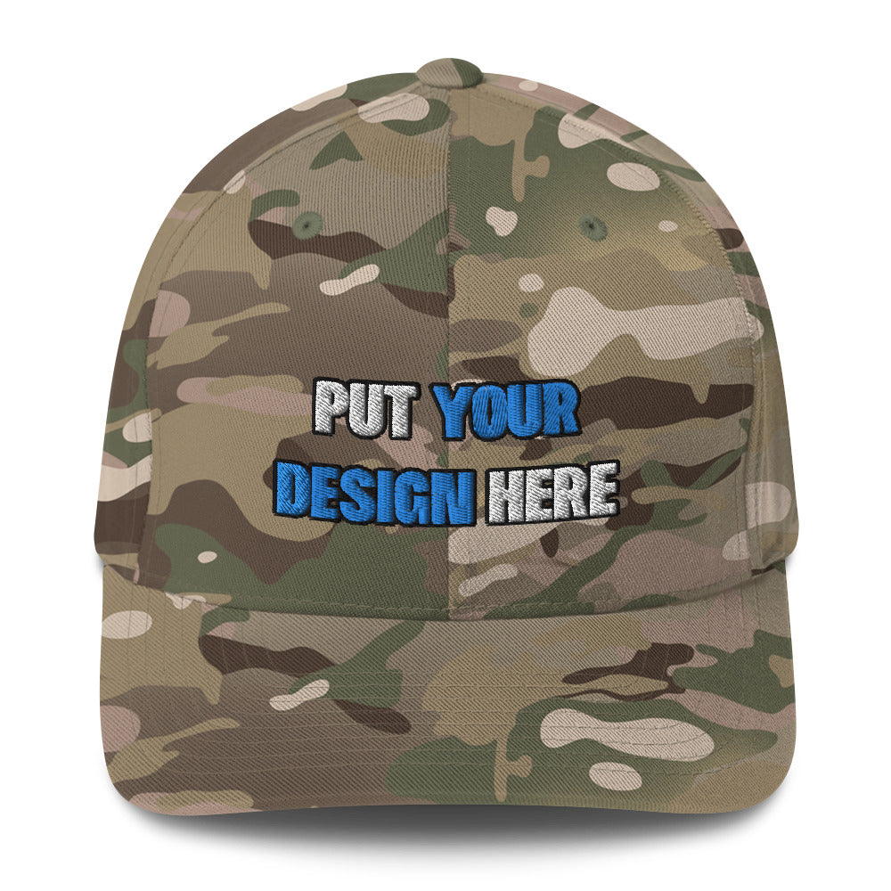 Closed-Back Structured Cap | Flexfit 6277 - put your design here | standard color - Flat Embroidery