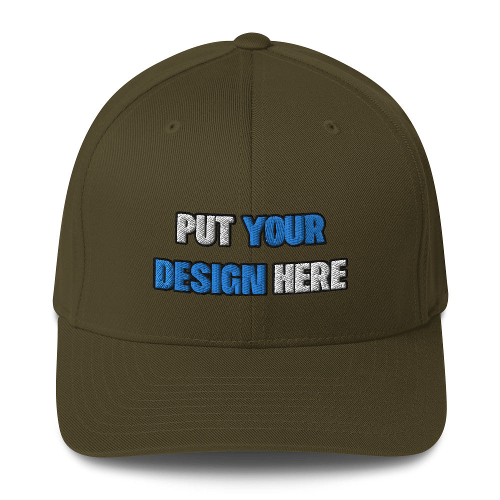 Closed-Back Structured Cap | Flexfit 6277 - put your design here | standard color - Flat Embroidery