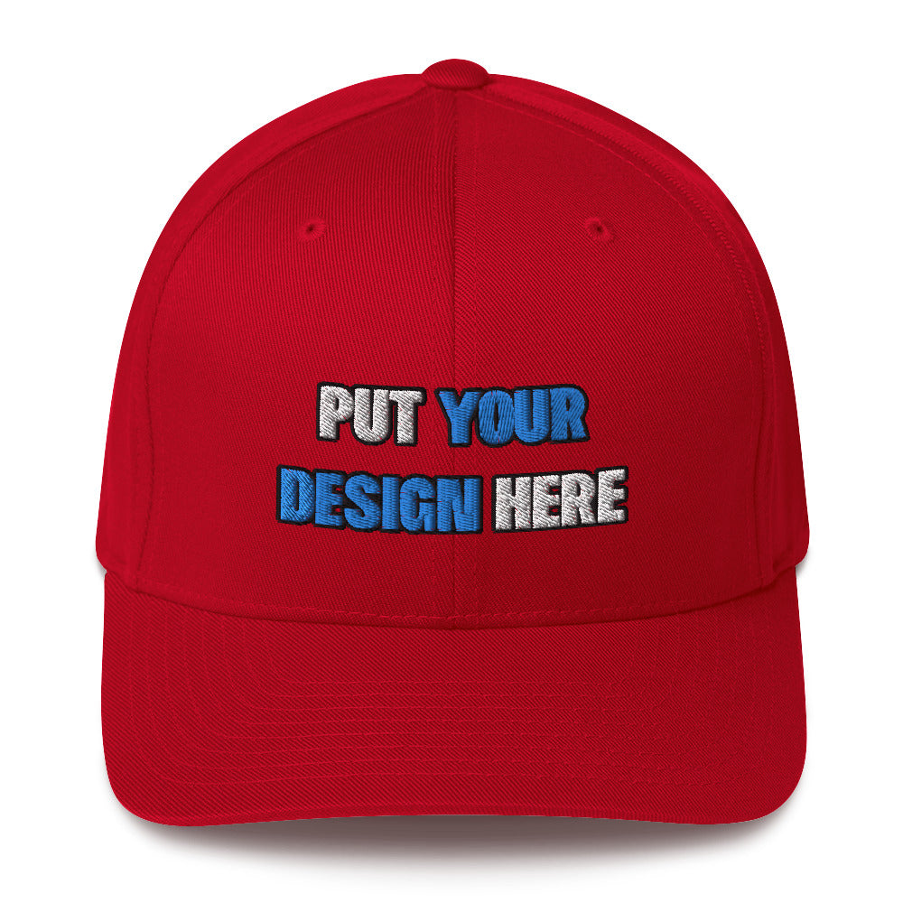 Closed-Back Structured Cap | Flexfit 6277 - put your design here | standard color - Flat Embroidery