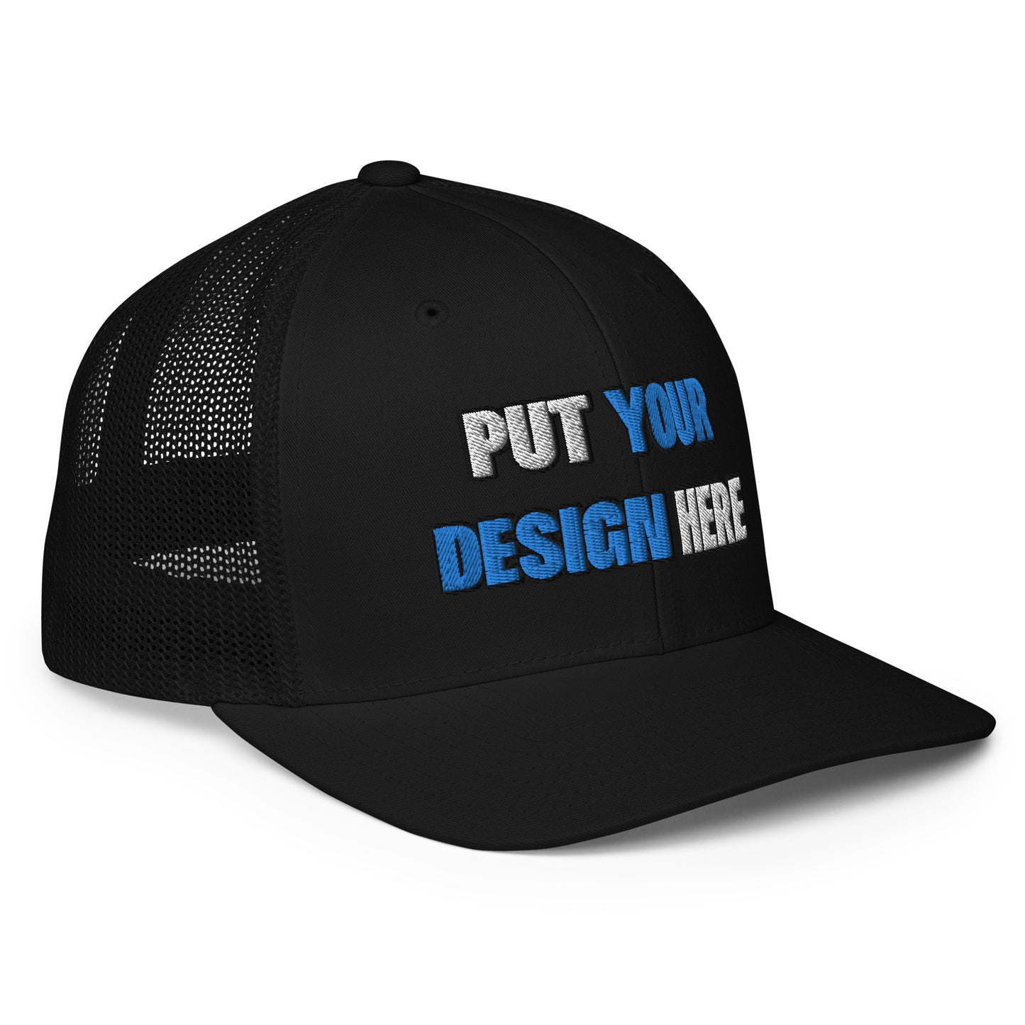 Closed-Back Trucker Cap | Flexfit 6511 - put your design here | standard color - Flat Embroidery