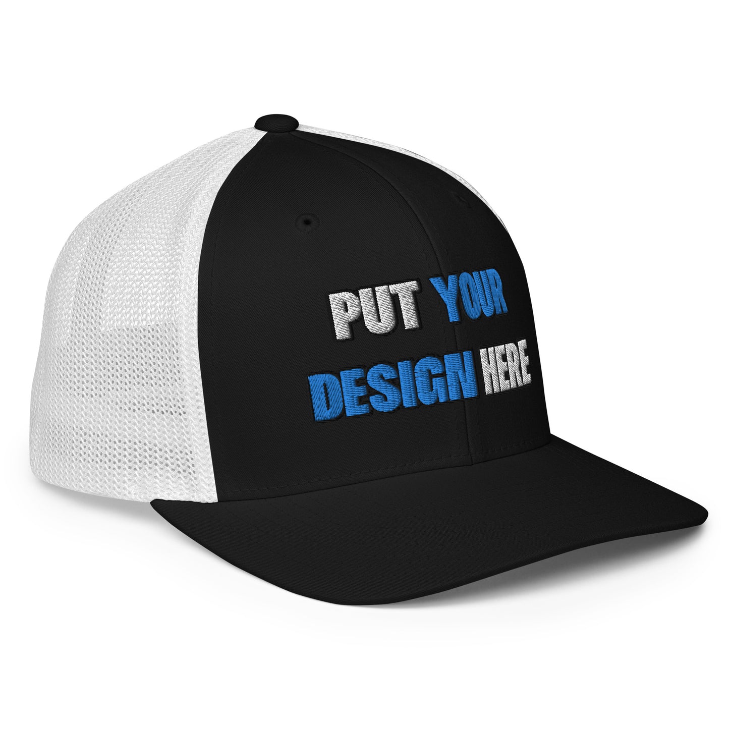 Closed-Back Trucker Cap | Flexfit 6511 - put your design here | standard color - Flat Embroidery