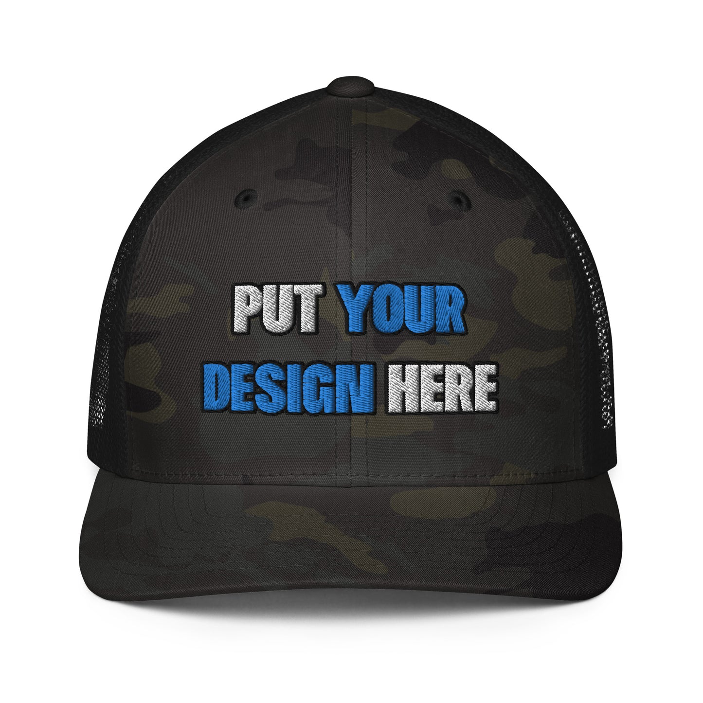 Closed-Back Trucker Cap | Flexfit 6511 - put your design here | standard color - Flat Embroidery