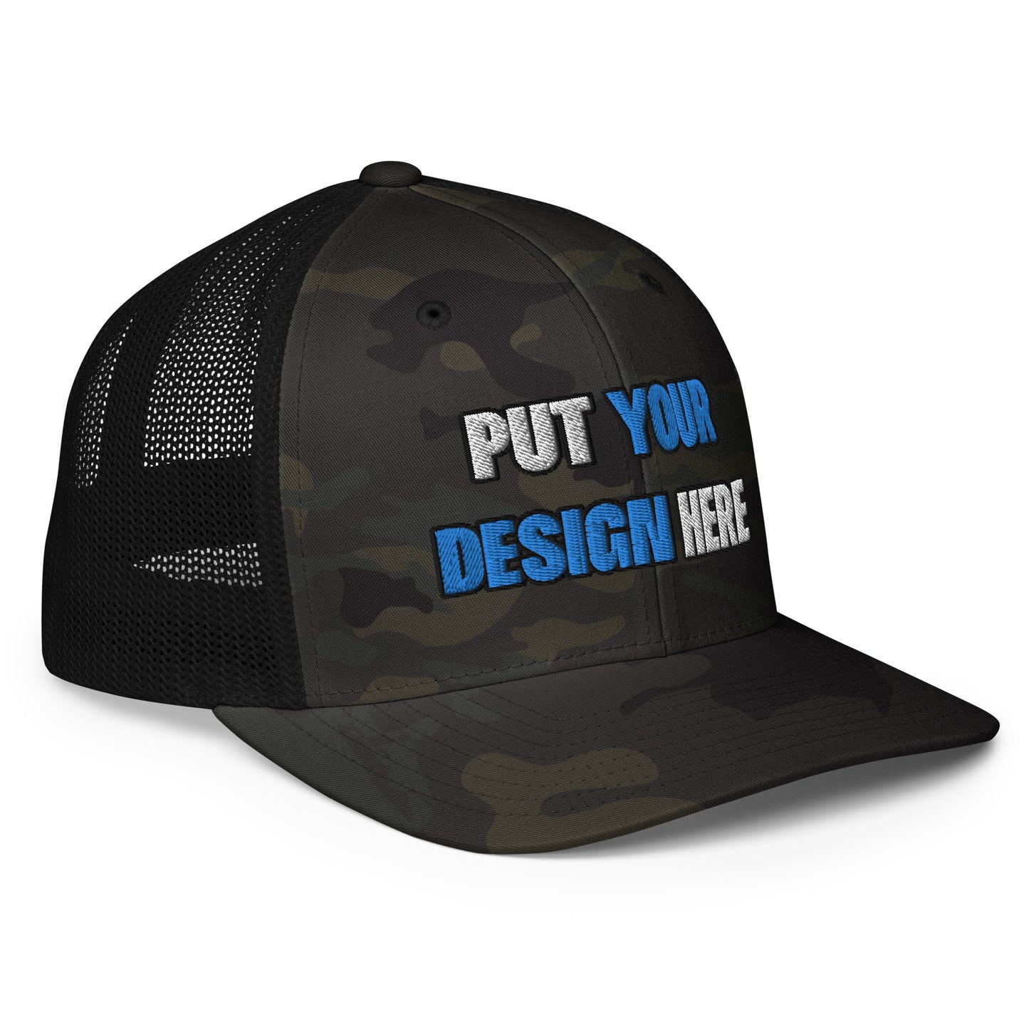 Closed-Back Trucker Cap | Flexfit 6511 - put your design here | standard color - Flat Embroidery