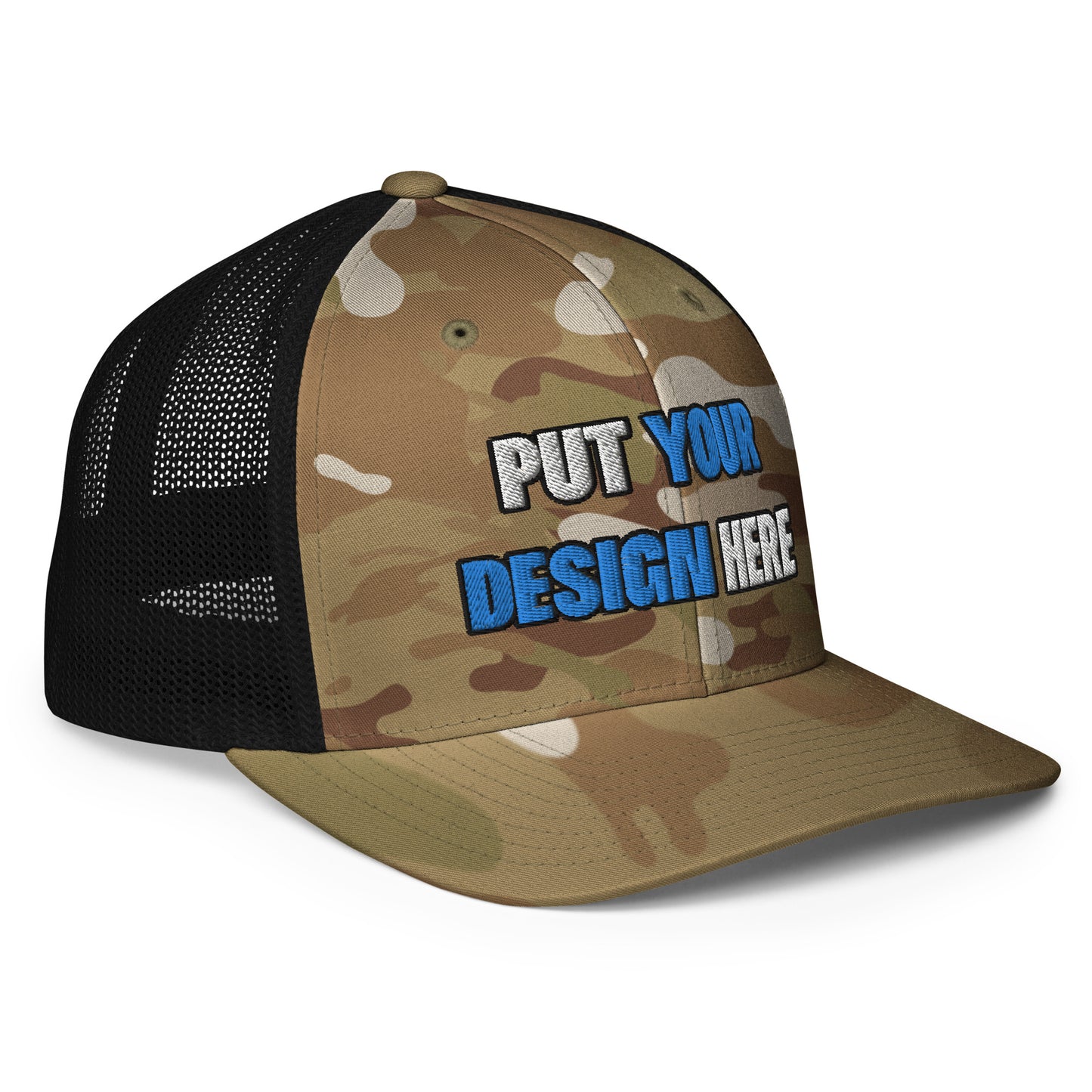 Closed-Back Trucker Cap | Flexfit 6511 - put your design here | standard color - Flat Embroidery