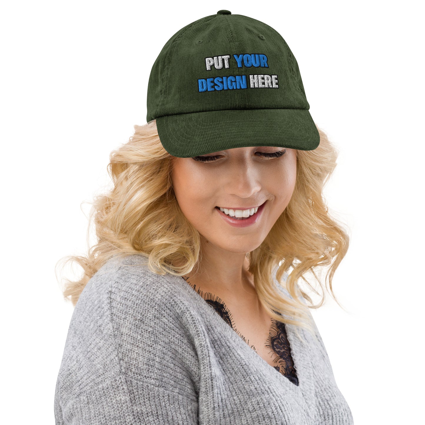 Corduroy Hat | Beechfield B682 - put your design here | standard color - Flat Embroidery