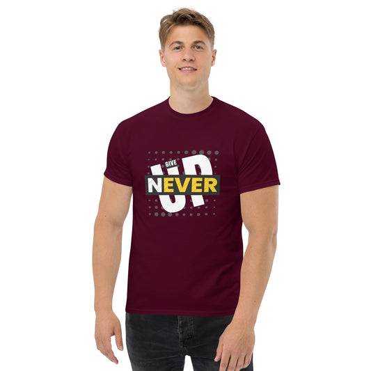 Men's classic tee - give up never - print on demand