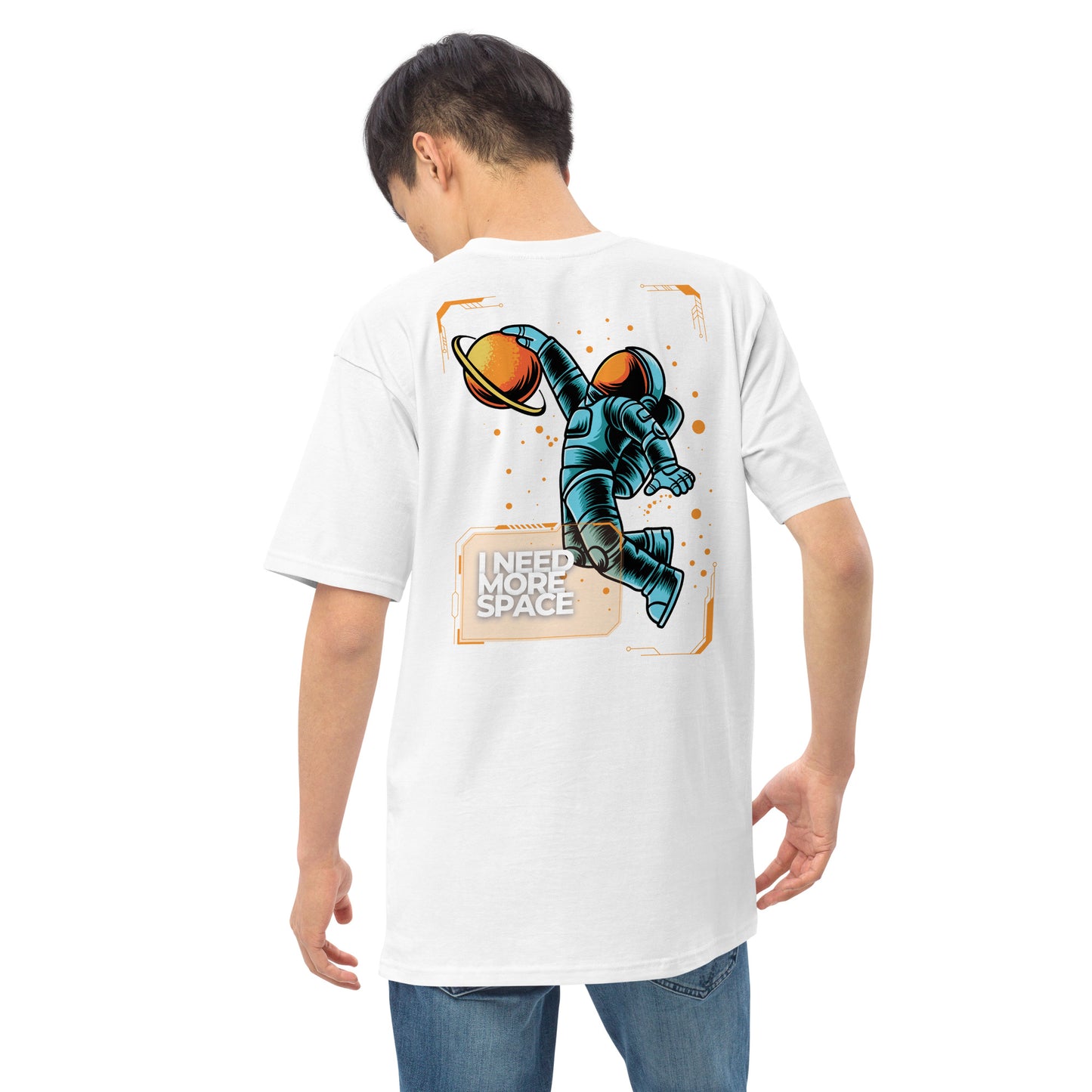 Men’s premium heavyweight tee - i need more space - print on demand