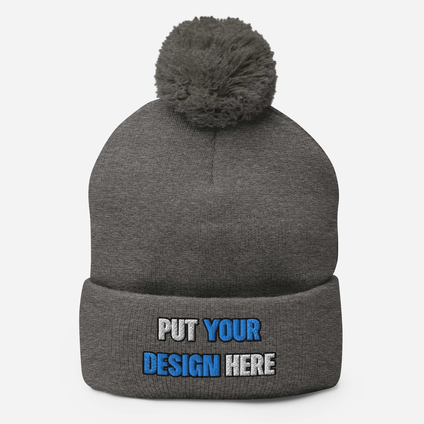 Pom-Pom Knit Cap | Sportsman SP15 - print your design here | standard color - Flat Embroidery