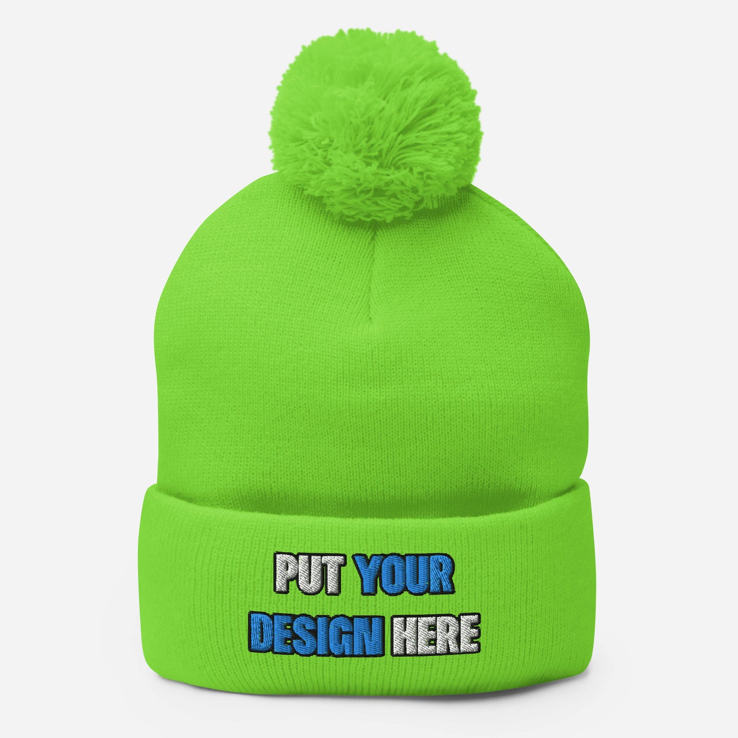 Pom-Pom Knit Cap | Sportsman SP15 - print your design here | standard color - Flat Embroidery