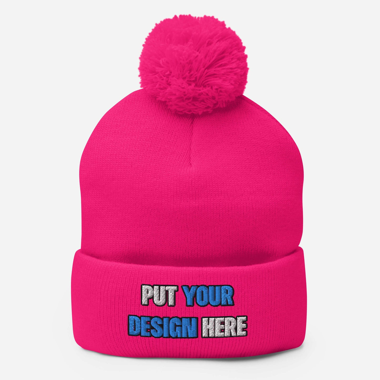 Pom-Pom Knit Cap | Sportsman SP15 - print your design here | standard color - Flat Embroidery