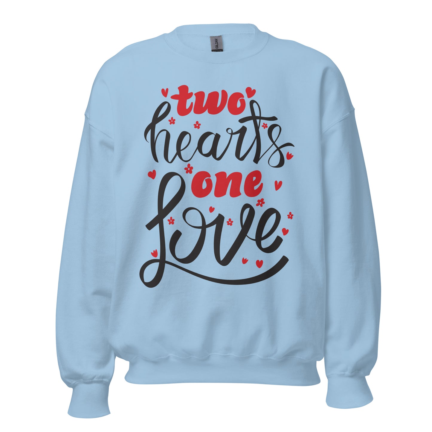 two hearts one love | Unisex Crew Neck Sweatshirt | Gildan 18000