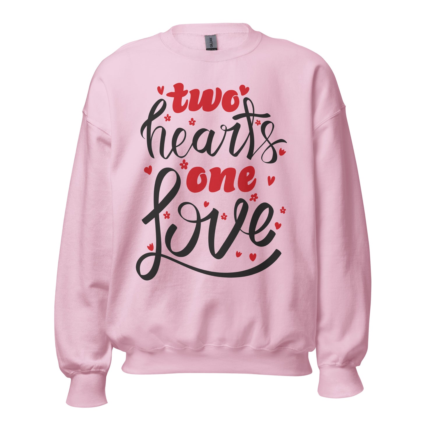 two hearts one love | Unisex Crew Neck Sweatshirt | Gildan 18000