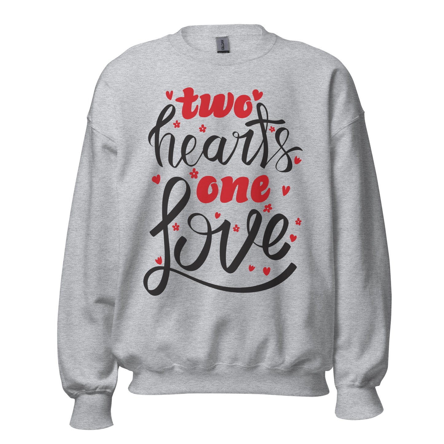 two hearts one love | Unisex Crew Neck Sweatshirt | Gildan 18000