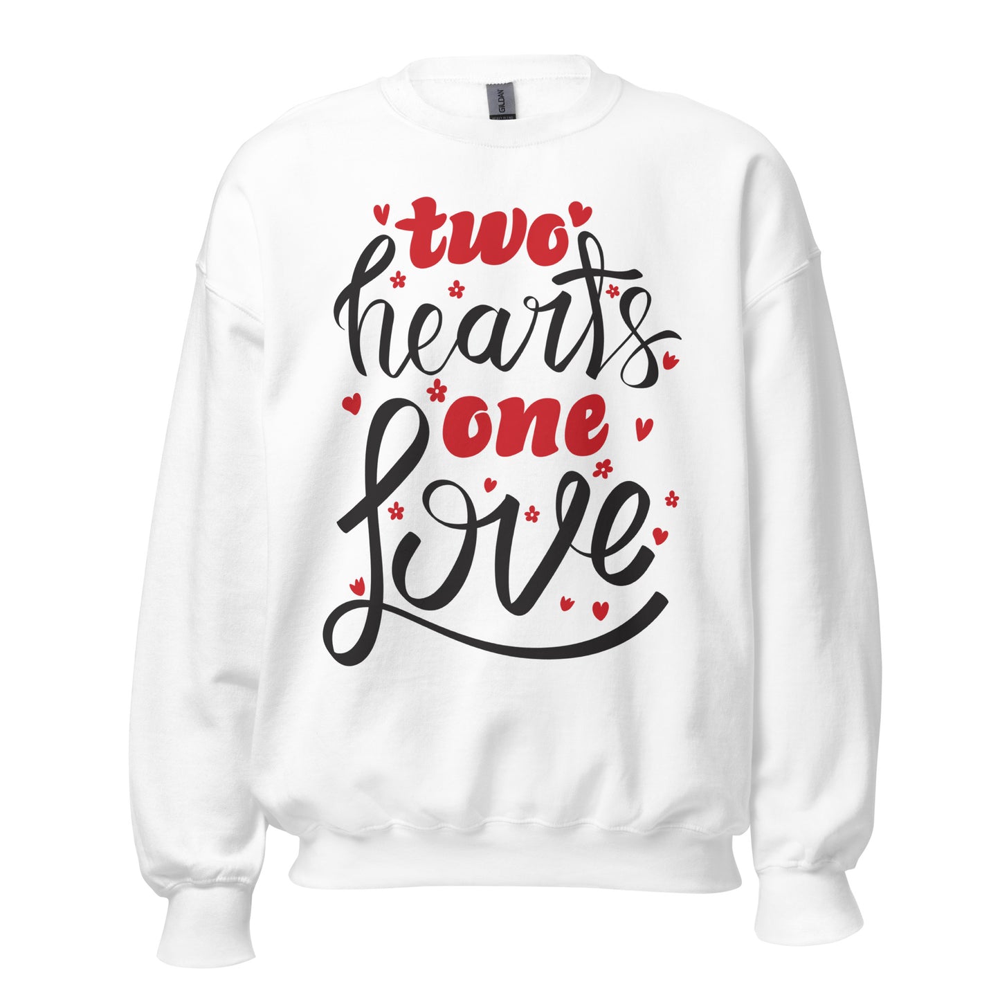 two hearts one love | Unisex Crew Neck Sweatshirt | Gildan 18000