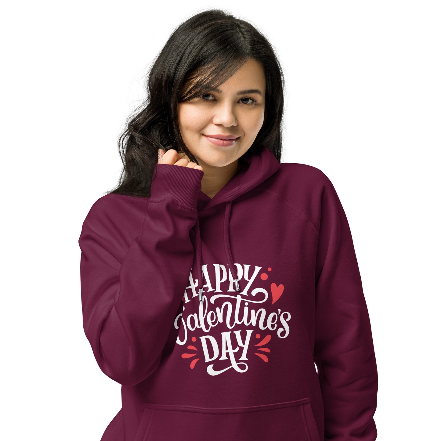 happy valentines day | Unisex Eco Raglan Hoodie | SOL'S 03568