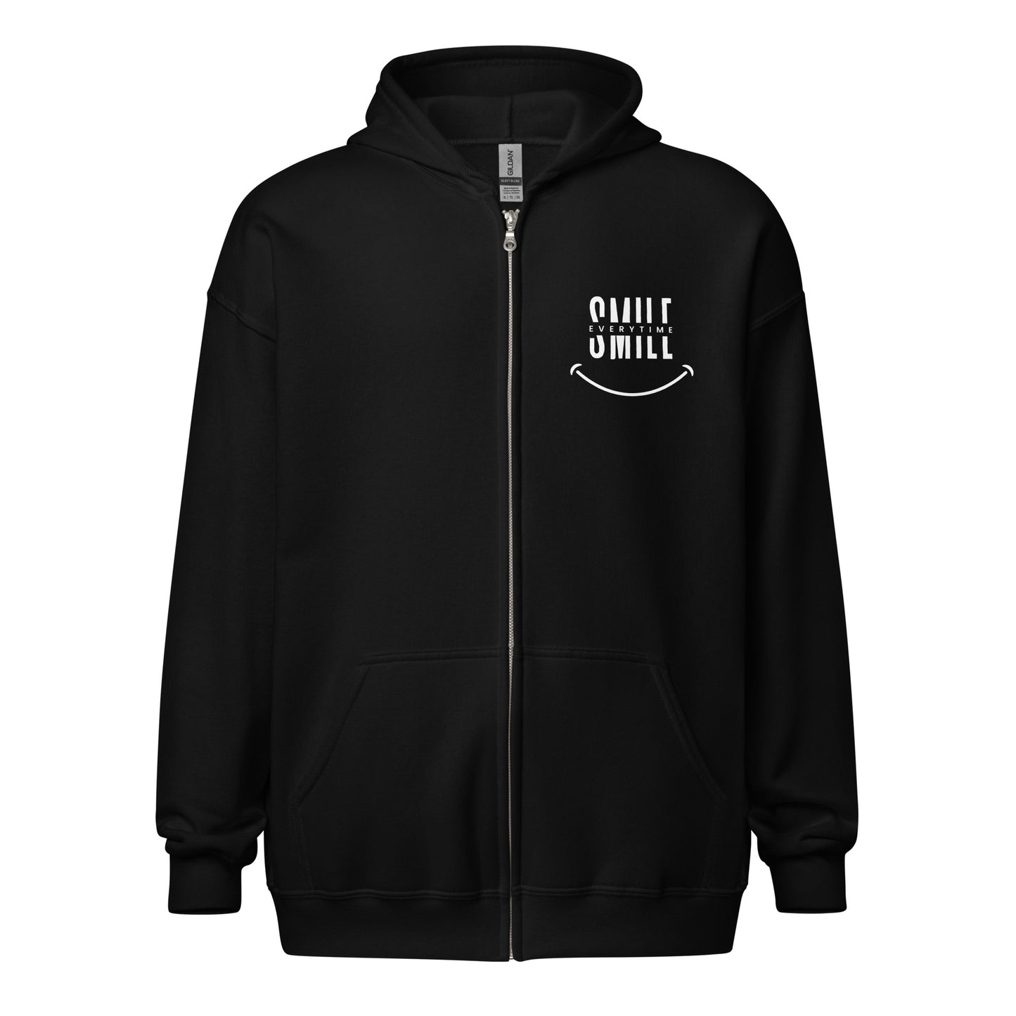 Unisex heavy blend zip hoodie - smile every time - print on demand