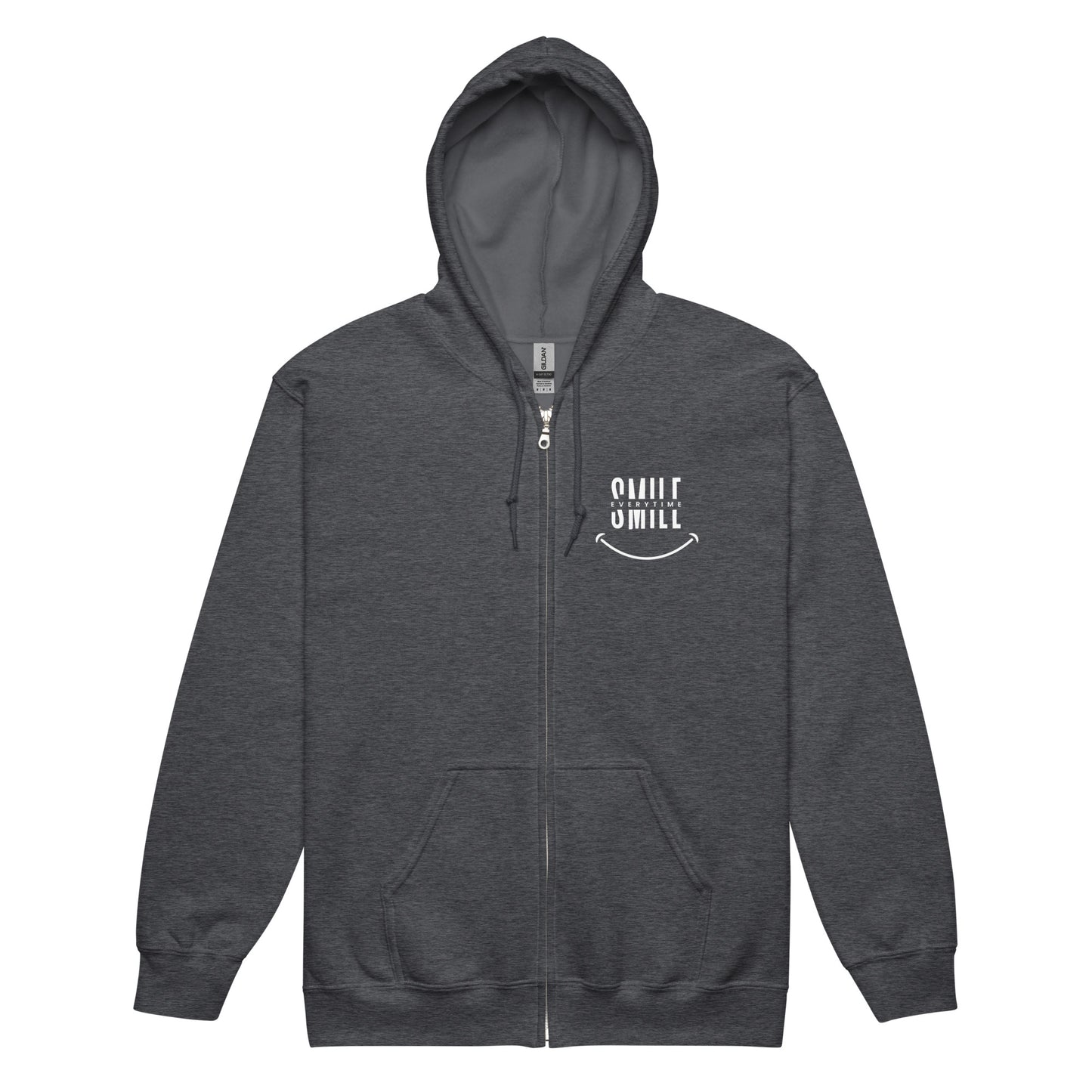 Unisex heavy blend zip hoodie - smile every time - print on demand