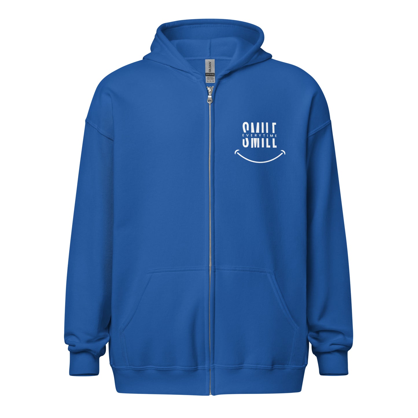 Unisex heavy blend zip hoodie - smile every time - print on demand