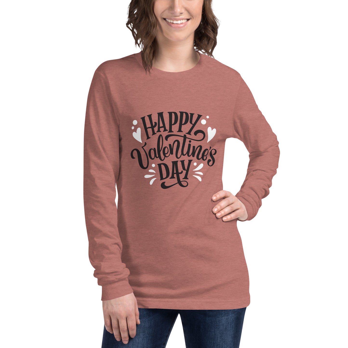 happy valentine's day |  Unisex Long Sleeve Tee | Bella + Canvas 3501