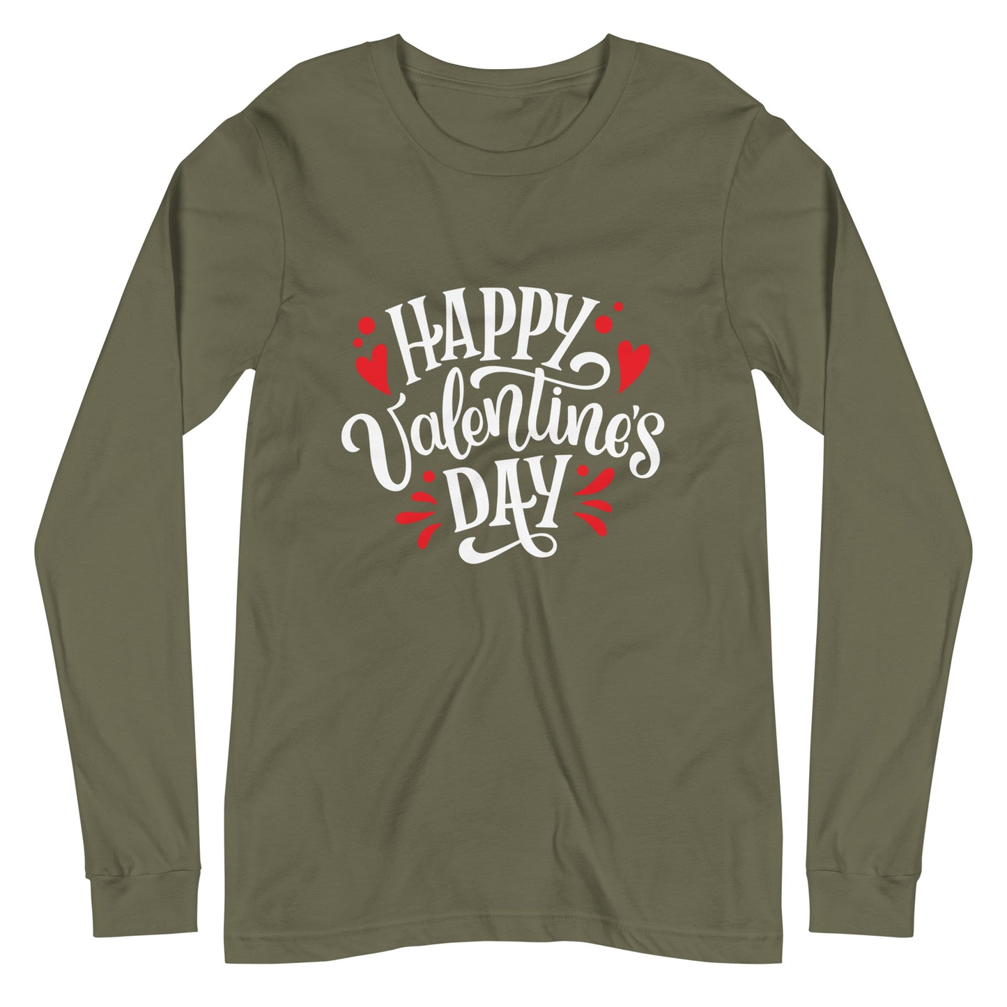 happy valentine's day |  Unisex Long Sleeve Tee | Bella + Canvas 3501