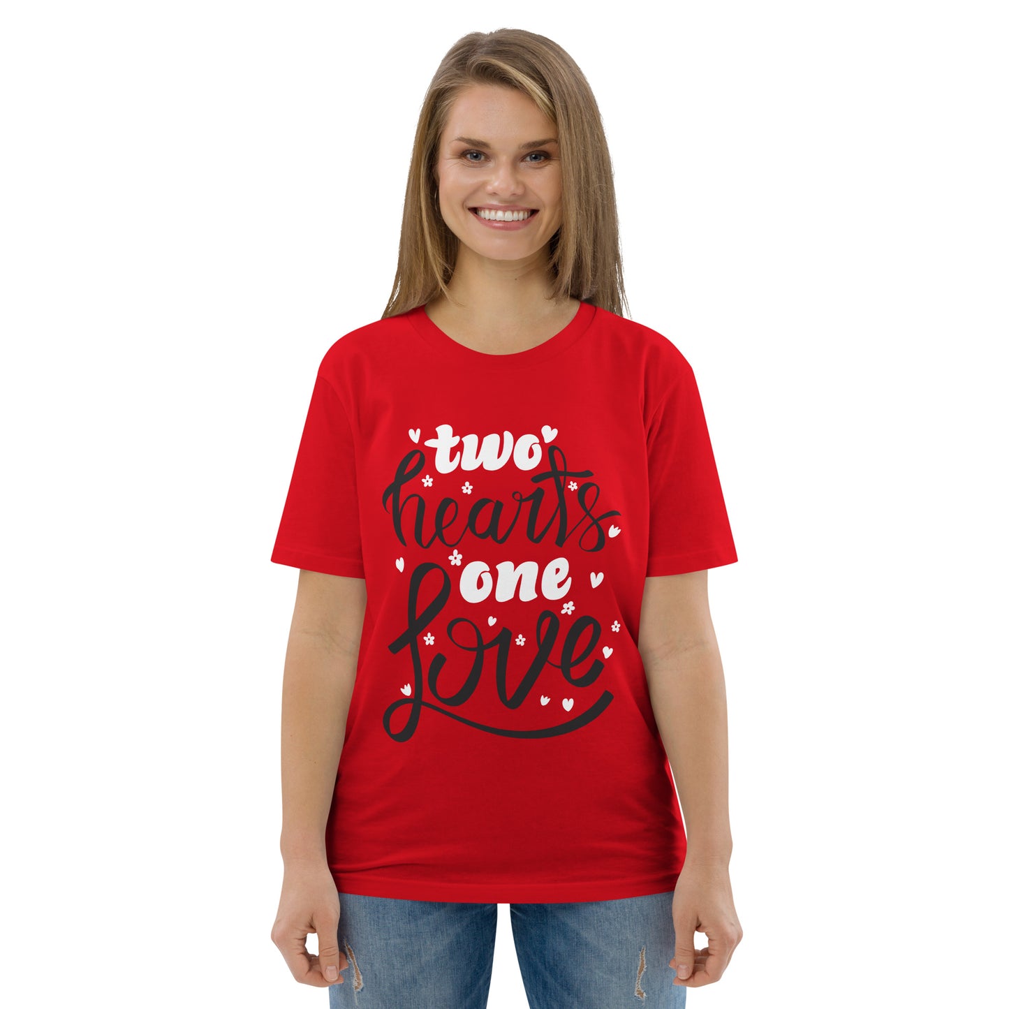 two hearts on love | Unisex Organic Cotton T-Shirt | Stanley/Stella STTU755